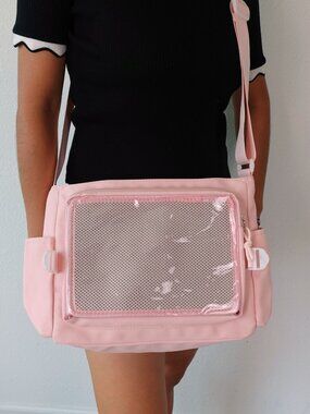 PINK Crossbody ita bag, Ita Bag Messenger Bag, Transparent Display Y2K ItaBag